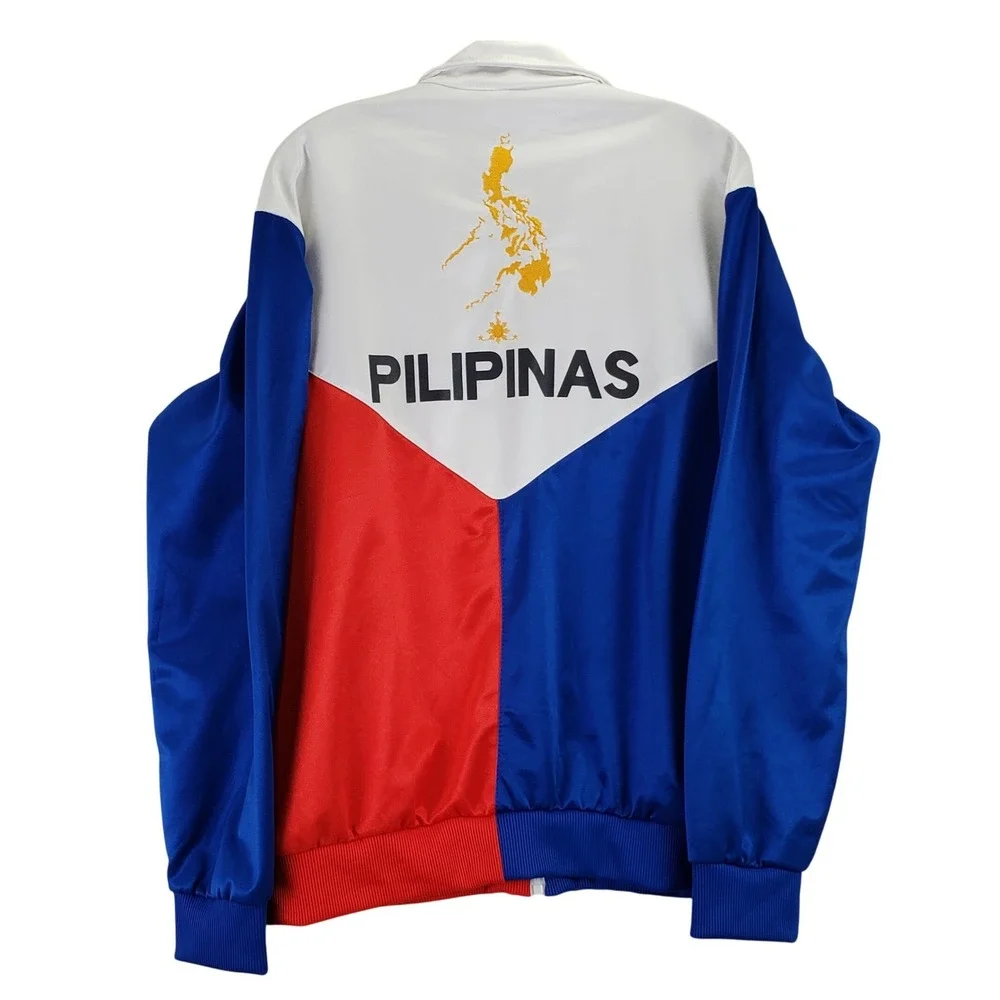 Adidas Pilipinas Track Jacket Mens XL White Blue Red Philippines Flag Sporty y2k